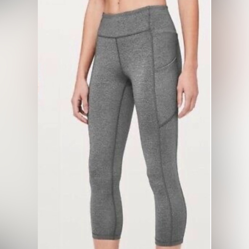 Lululemon Speed Up Cropped Pant- Heathered Black.